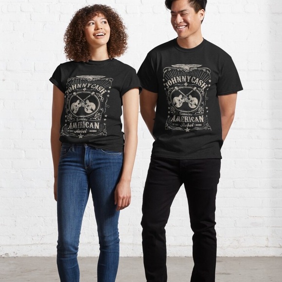 johnny cash black Classic boho Unisex T-Shirt, Size M - Picture 3 of 10